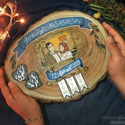 جذع خشب مرسوم يدويًا