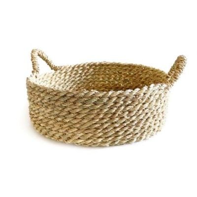 سلة المخبوازت والعيش من الحلفا الطبيعية - مقاس 25 سم، مصنوعة يدويًا، صديقة للبيئة لإضفاء لمسة فاخرة على مائدتك اليومية