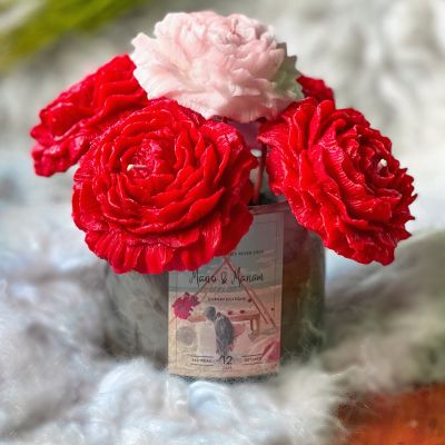 Scented candle rose bouquet