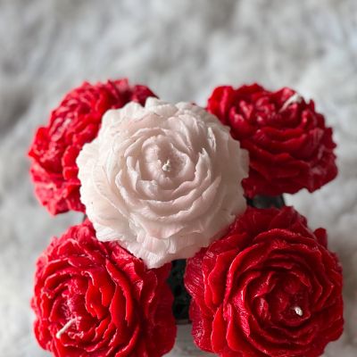 Scented candle rose bouquet