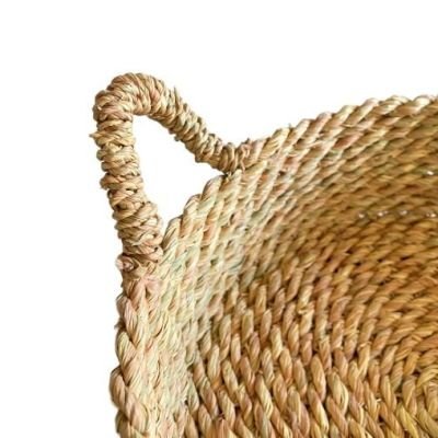 سلة المخبوازت والعيش ببطانة داخلية من الحلفا الطبيعية - مقاس 20 سم، مصنوعة يدويًا، صديقة للبيئة لإضفاء لمسة فاخرة على مائدتك اليومية