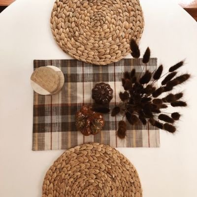 Handmade Natural Rush Coaster for Protecting Your Dining Table or Kitchen Countertop - 20 cm Size - Premium Egyptian Craftsmanship