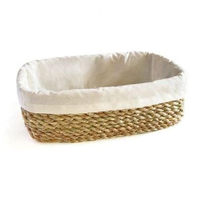 Set of Rectangular Storage Baskets Handcrafted from Natural Rush Plant – Eco-friendly Baskets with Inner Lining, Perfect  in 3 Different Sizes (20-25-30 cm).