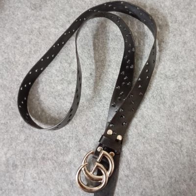 حزام مفرغ(قلوب) جلد طبيعي اسود