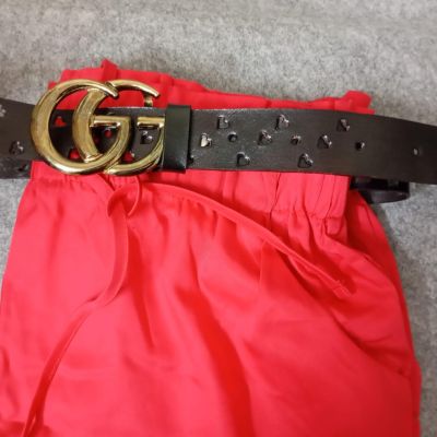 حزام مفرغ(قلوب) جلد طبيعي اسود