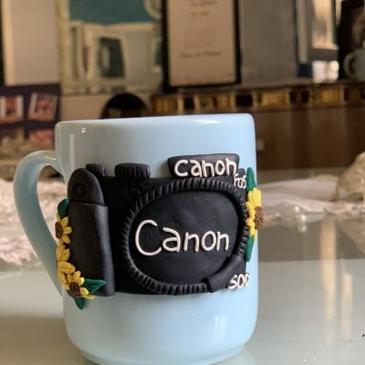 Polymer clay mug for photography