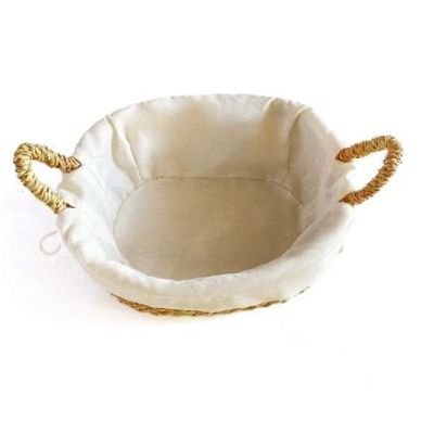 Handcrafted Oval Boho Basket with Inner Lining – Made from Natural Seagrass, 25 cm – Eco-Friendly, Modern Home Accessory