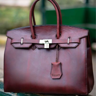 شنطة بيركن جلد طبيعي هاند ميد 