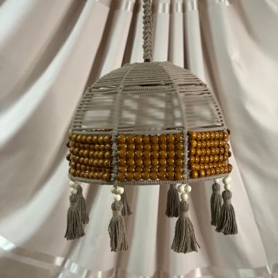 Chandelier with macrame cordon