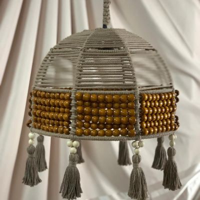 Chandelier with macrame cordon
