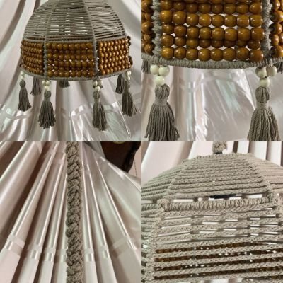 Chandelier with macrame cordon