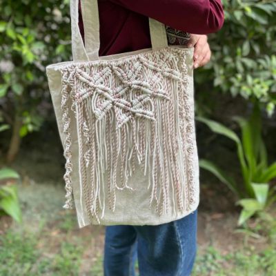 Macrame tote bag