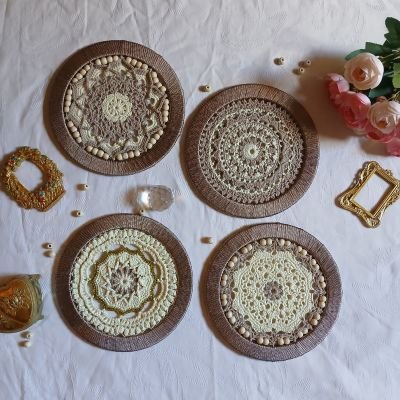 مجموعة تابلوهات بفن الكروشيه 