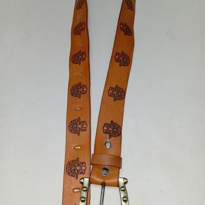 حزام جلد طبيعي برسمه كف 