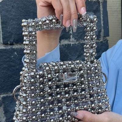 Silver crystal bag