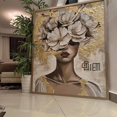 تابلوه هاند ميد رسم بارز علي كانفس مستورد  مقاس ١٢٠  *٨٠