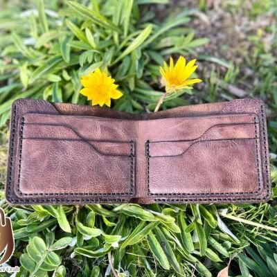 محفظة رجالي جلد طبيعي هاند ميد 