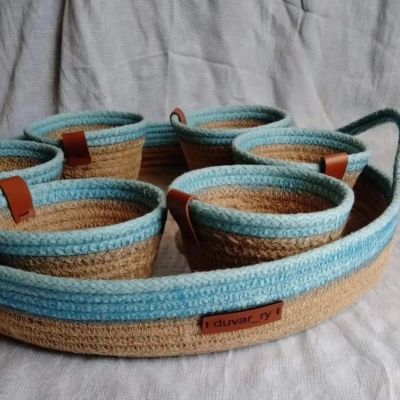 طقم الصينيه المدور للتسالى