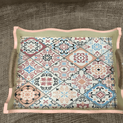 صينية ديكوباج خشبية 