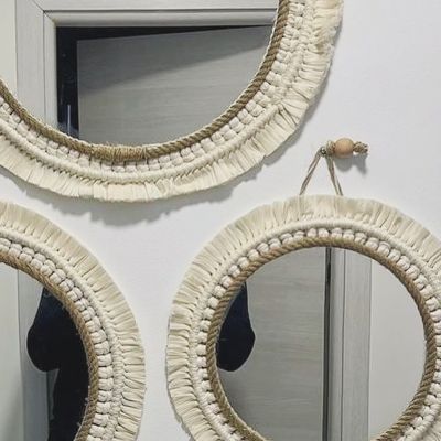 Set of 3 macrame Mirrors 