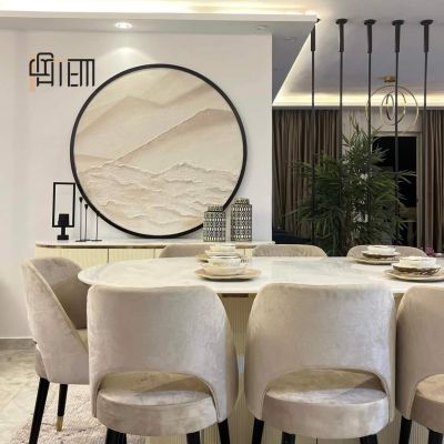 تابلوه هاند ميد رسم بارز علي كانفس مستورد قطرها ١٤٠سم