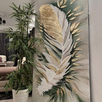 تابلوه هاند ميد رسم بارز علي كانفس مستورد مقاس ١٥٠*٧٠