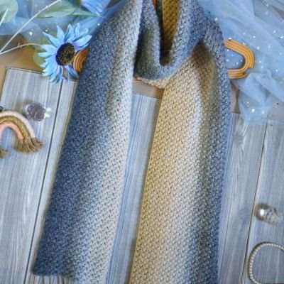 سكارڤ طويل بخيوط صوف 