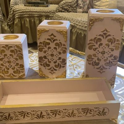 طقم شمعدان  هاند ميد بصينيه