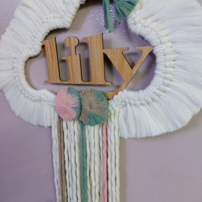 Cloud macrame wall hanging decor 