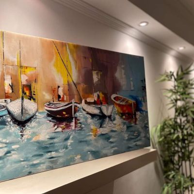 تابلوه هاند ميد رسم بارز علي كانفس مستورد مقاس ١٠٠*٧٠