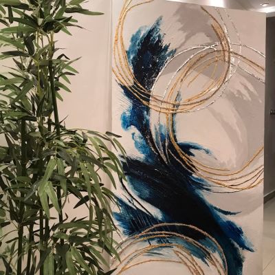 تابلوه هاند ميد رسم بارز علي كانفس مستورد  مقاس ١٨٠*٨٠