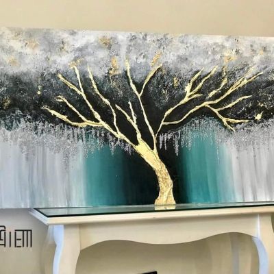 تابلوه هاند ميد رسم بارز علي كانفس مستورد مقاس ١٥٠*٧٠