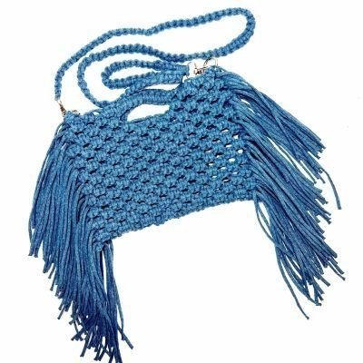 Macrame bag with chain handle