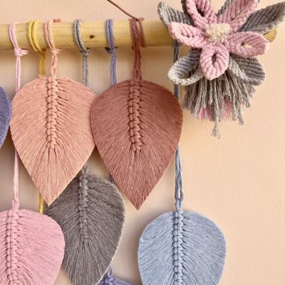 مكرمية ورق شجر وورد 