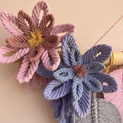 مكرمية ورق شجر وورد 