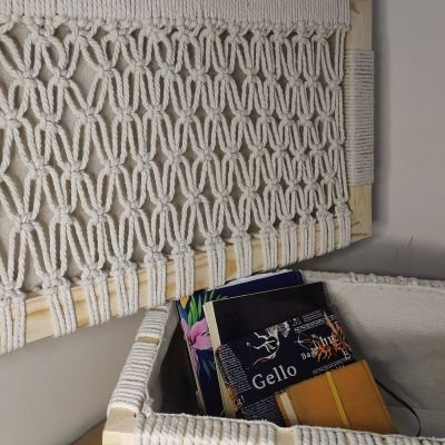 صندوق خشب مكرمية 