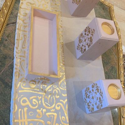 طقم شمعدان بصينيه