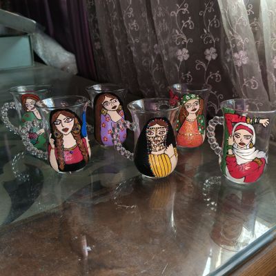 طقم اكواب شاي بنات