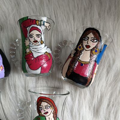 طقم اكواب شاي بنات