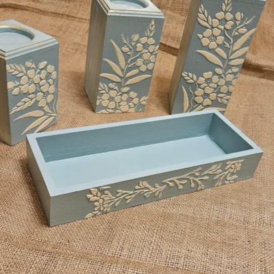 طقم شمعدان خشب هاند ميد بصنيه