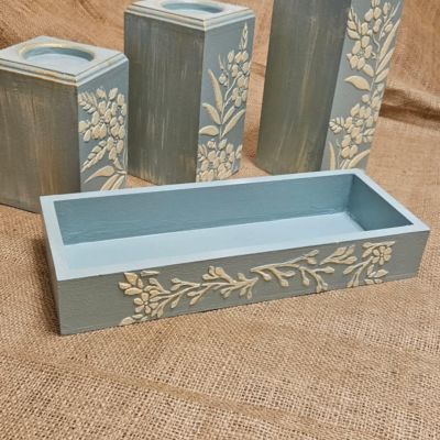 طقم شمعدان خشب هاند ميد بصنيه