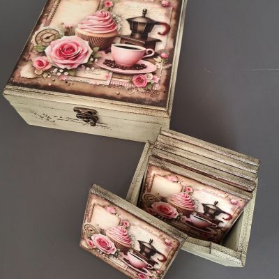 طقم بوكس شاى مع كوسترز