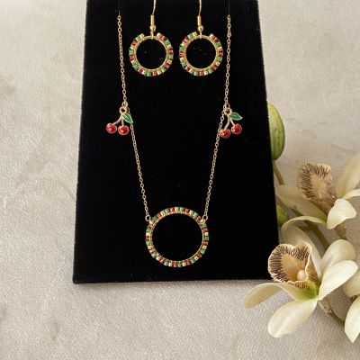 طقم كريسماس سلسلة و حلق