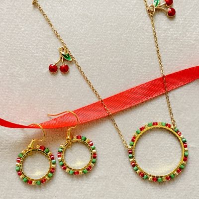 طقم كريسماس سلسلة و حلق