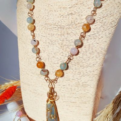 طقم عقيق ونحاس خالص