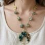 Handmade necklace from copper, malachite, African turquoise, Jade and carnilian🧡💚💚