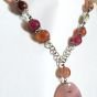 Necklaces agate stone pink colour 