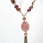 Necklaces agate stone pink colour 