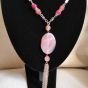 Necklaces agate stone pink colour 