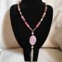 Necklaces agate stone pink colour 